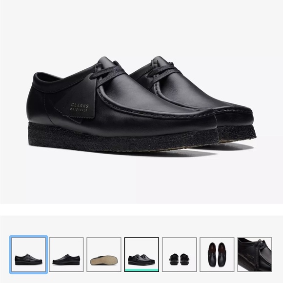 clark wallabee black leather shoe - Picture 3 of 4